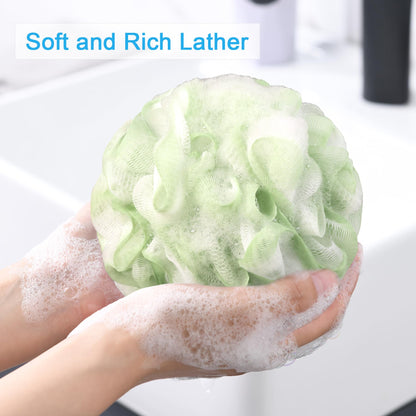 AmazerBath Loofah Sponge 75g/Piece, Loofah for Men Body Scrubber - Bath Sponge Loofa Set of 4 Black (Large)