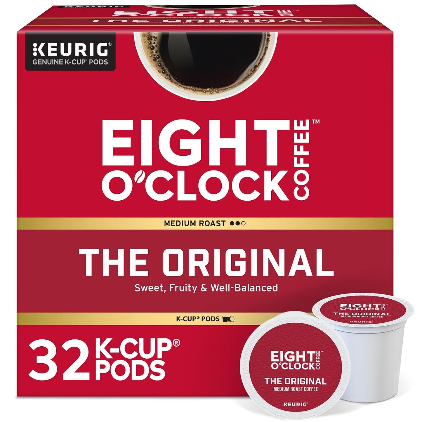 Eight O'Clock Coffee Hazelnut, Single-Serve Keurig K-Cup Pods, Flavored Medium Roast Coffee Pods, 96 Count