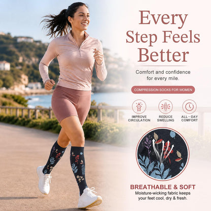 Laite Hebe 4 Pairs-Compression Socks for Women&Men Circulation-Best Support for Nurses,Running,Athletic