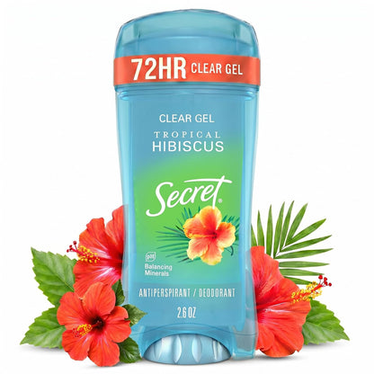 Secret Fresh Antiperspirant Deodorant for Women, 72hr Freshness on the Rocks with Pro-Hyaluronic Acid, Miami Mocktails Edition, Clear Gel, Pineapple Paradise with Pineapple & Coconut Scent, 2.6 oz