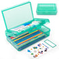 Double Layer Plastic Clear Hard Colored Pencil Box Case Pen Crayon Box