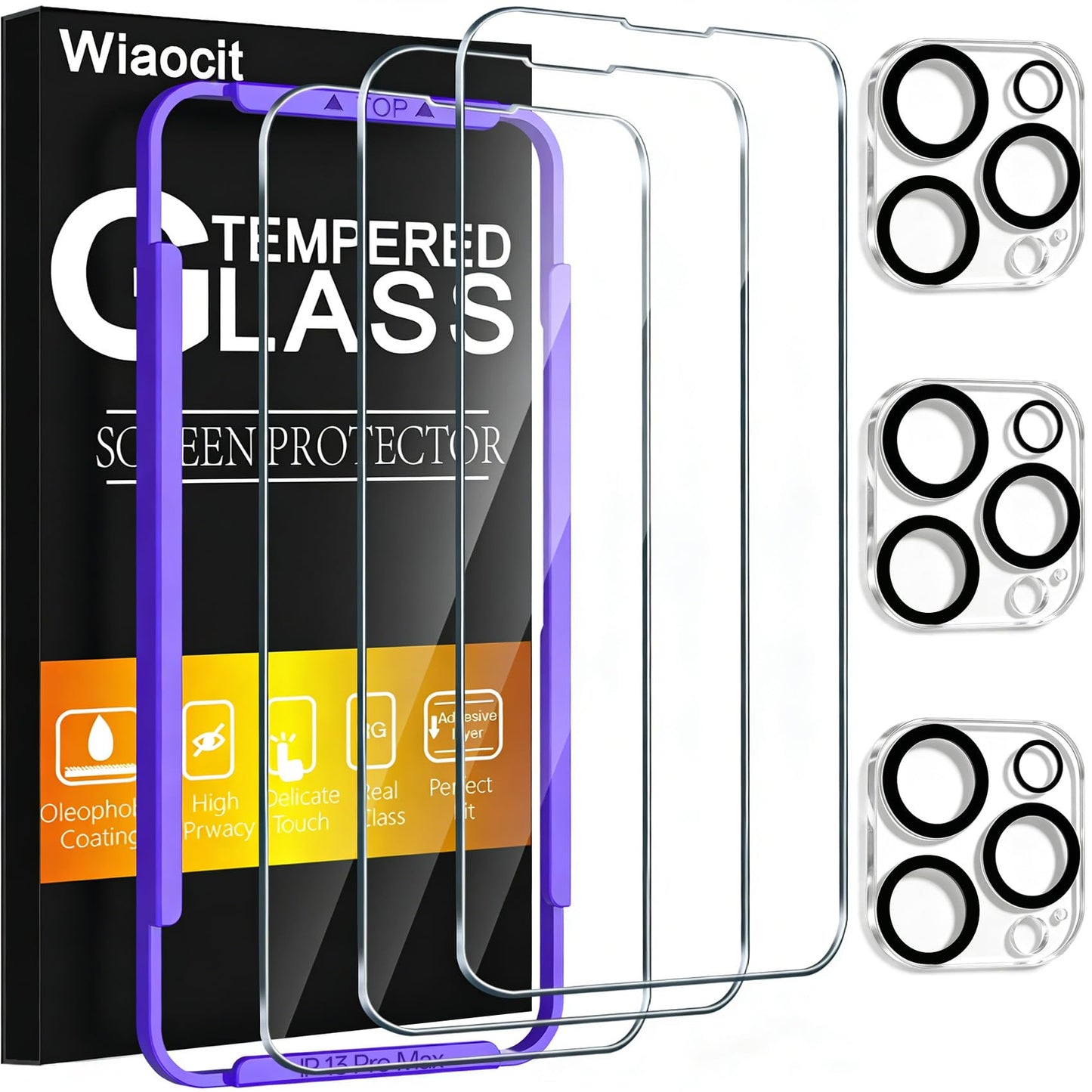Wiaocit Tempered Glass Privacy Screen Protector for iPhone 15 Pro