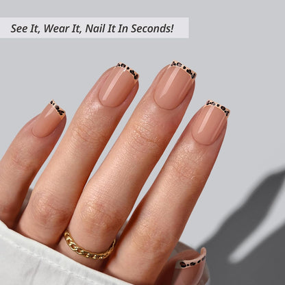 BTArtbox Press On Nails, Vanilla Cream, Short Square, Ombre Peach, 32Ct