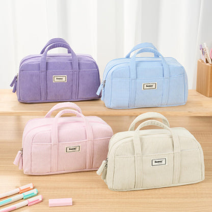 Sooez Large Pencil Case Pouch, Extra Big Pencil Bag with 5 Compartments