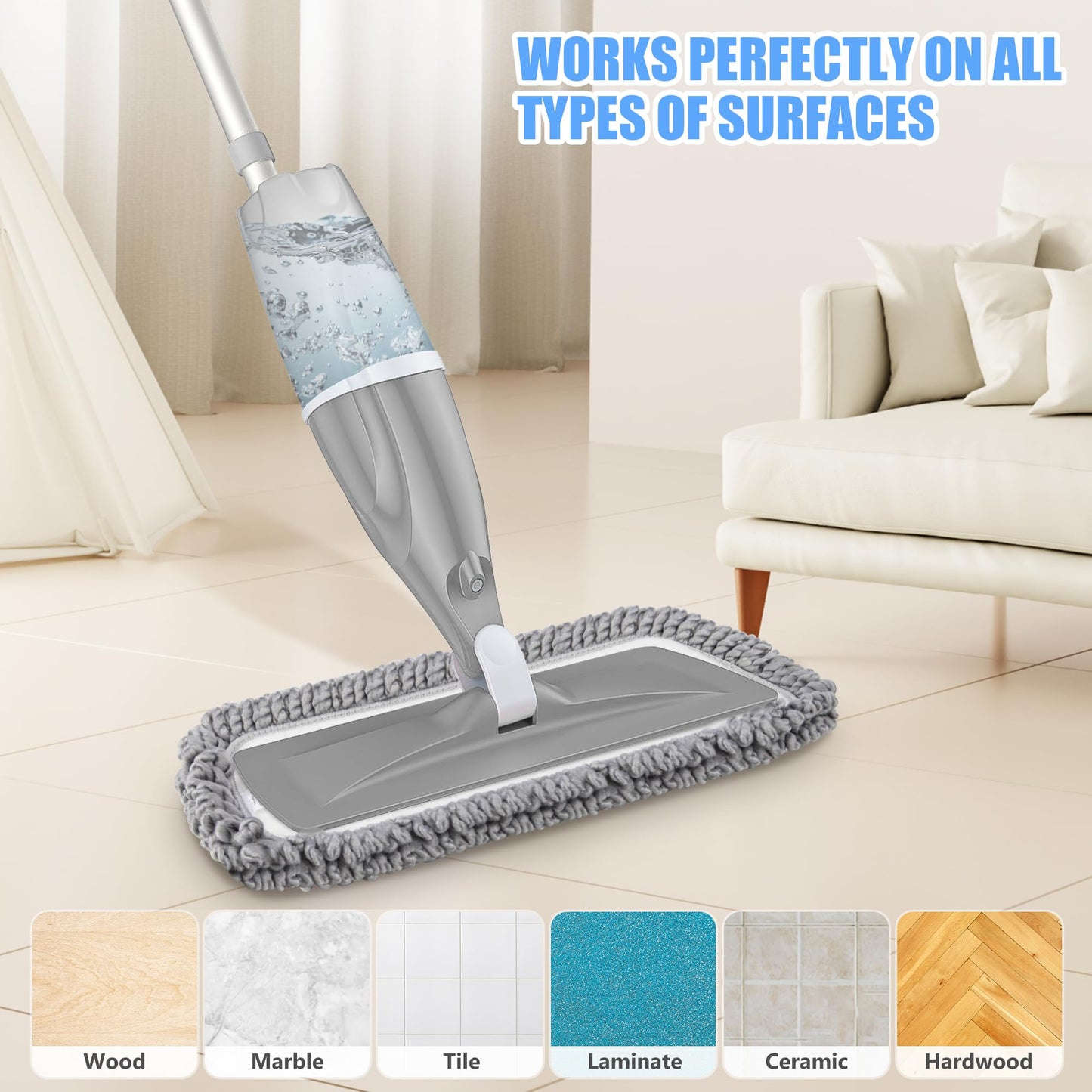 Microfiber Spray Mops for Floors Cleaning: Wet Dry Mop Hardwood Floor Mops