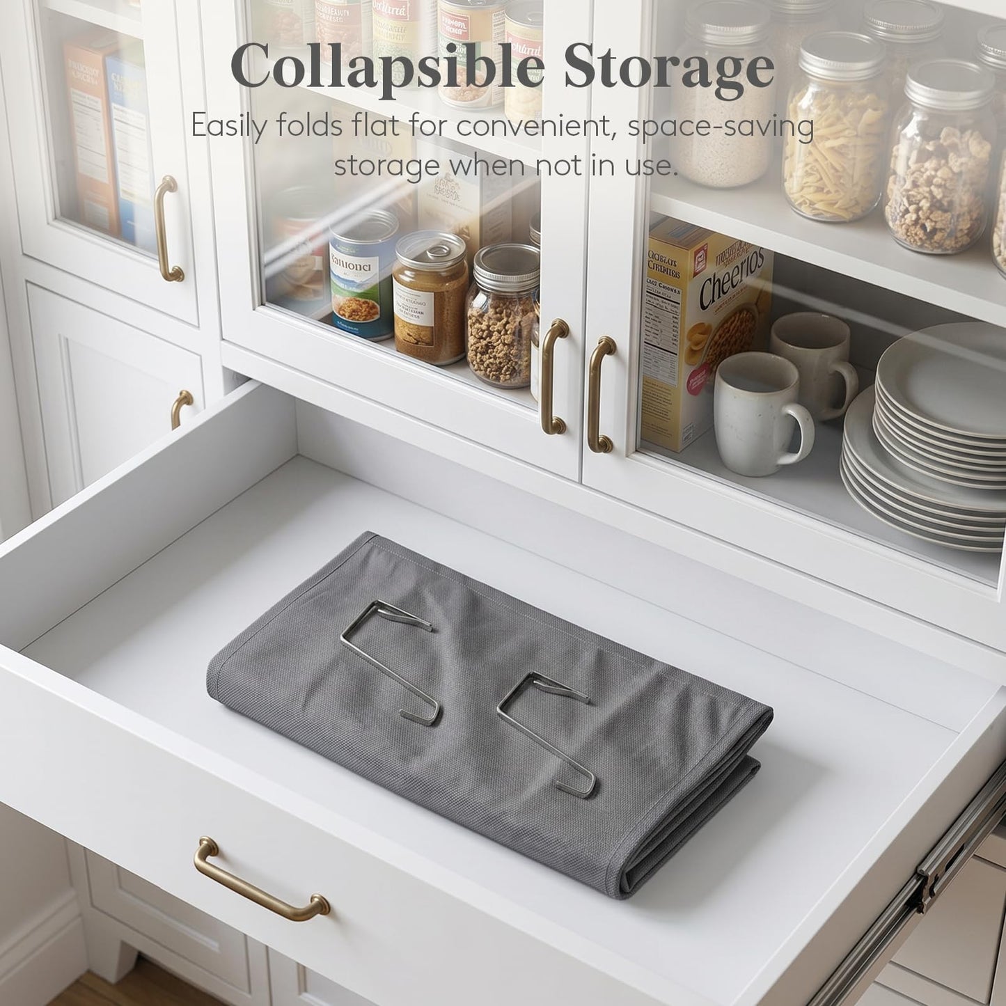 Lifewit 1 Pack Over the Door Organizer, 5 Section Hanging Storage, Beige
