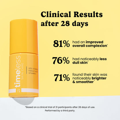 Timeless 20% Vitamin C + E Ferulic Acid Serum, Antioxidant, 4 fl oz