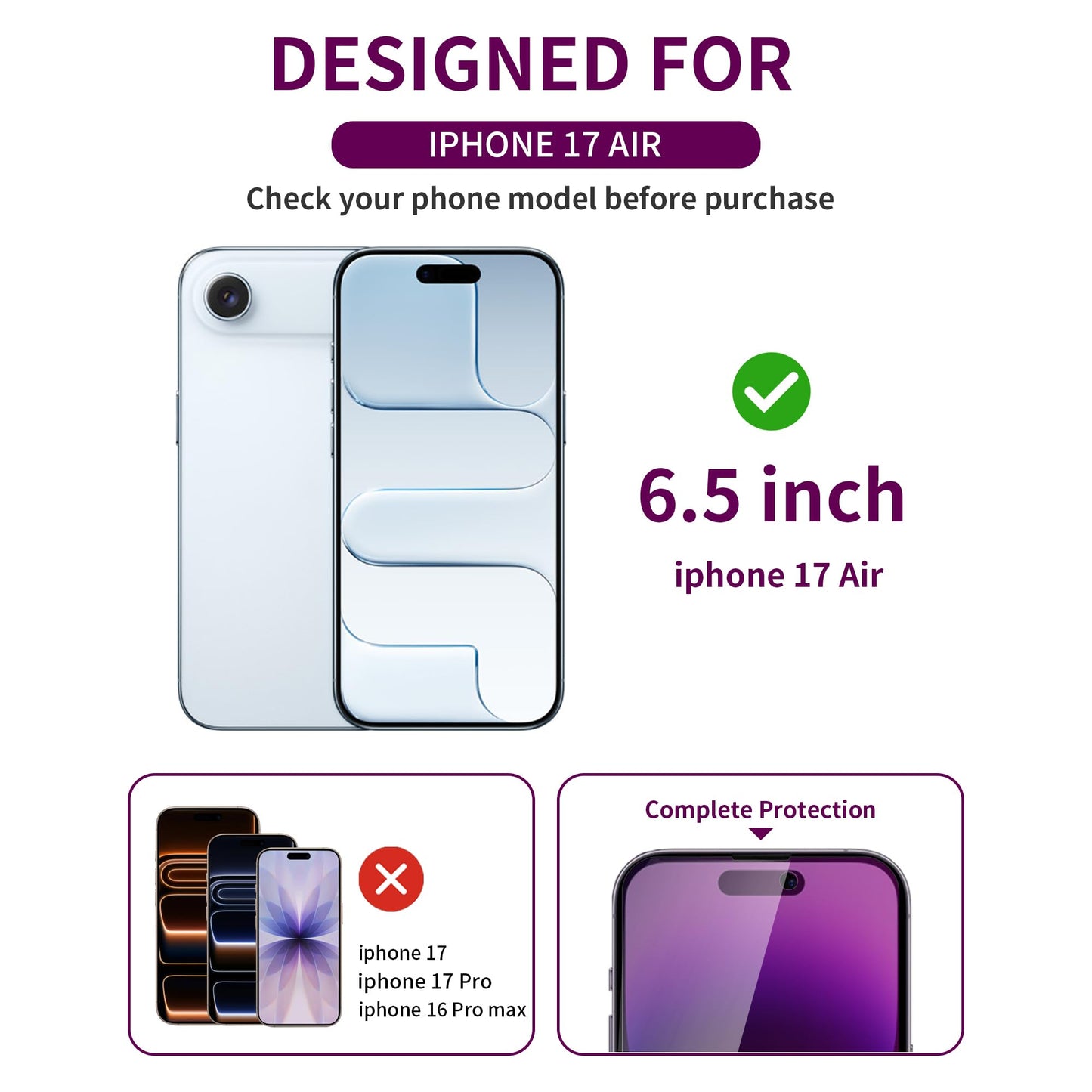 2 Pack Privacy Screen Protector for iPhone 17 Pro Max Tempered Glass 6.9'' Private Saver Anti-Spy Eye Protection Anti-Scratch Full Coverage No Bubble