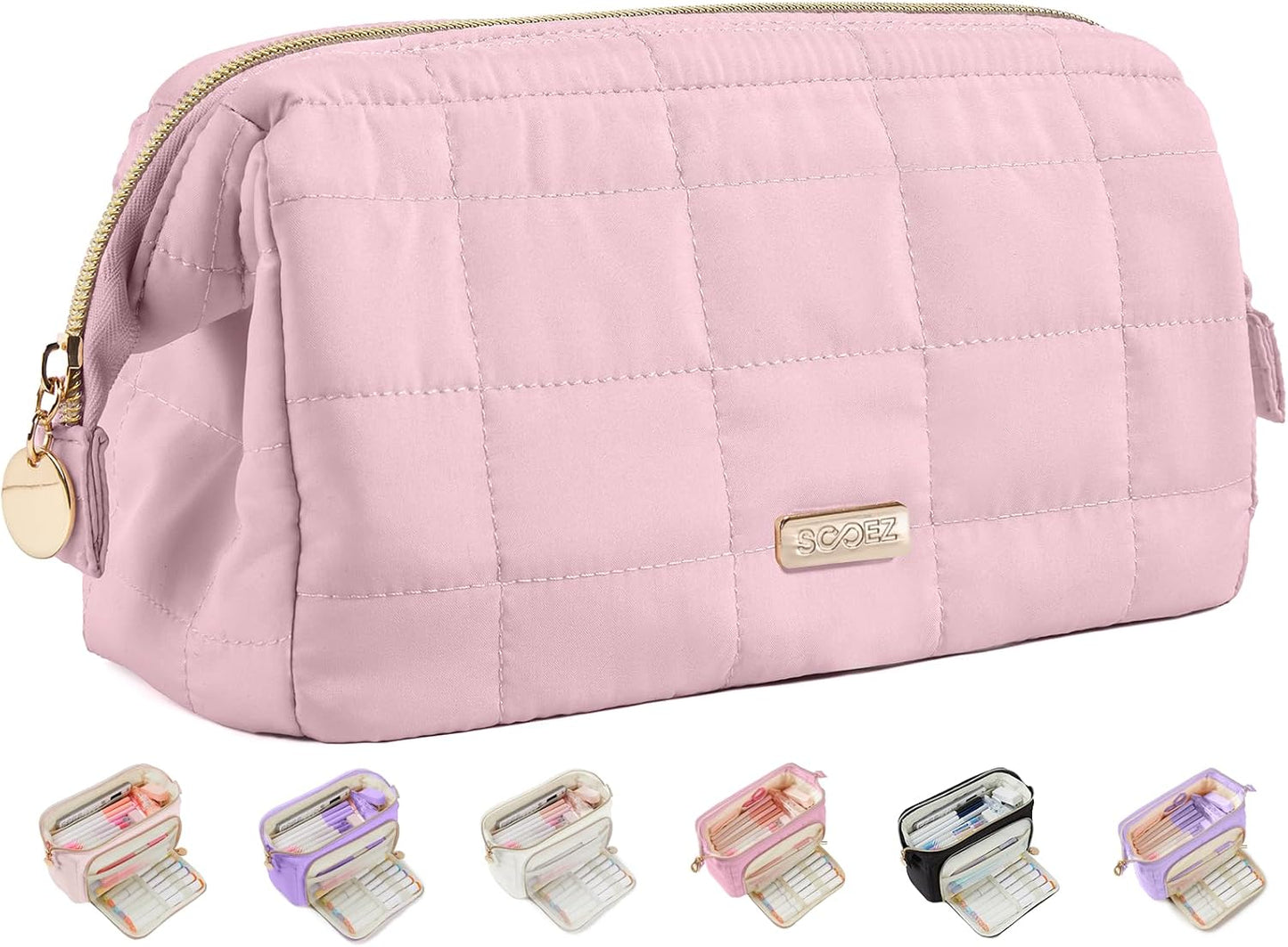 Sooez Large Pencil Case Pouch, Soft Pencil Bag with Zipper, Pen Bag