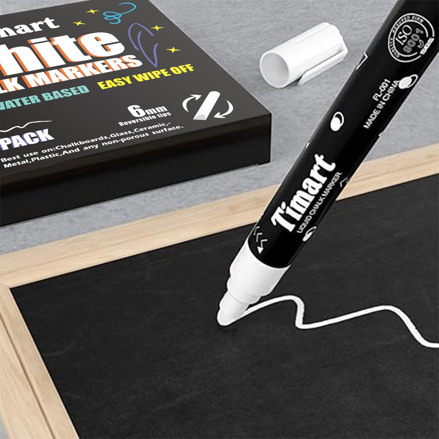 Timart Fine Tip Chalk Markers, Liquid Chalk Pens-8 Pack, 1mm Point