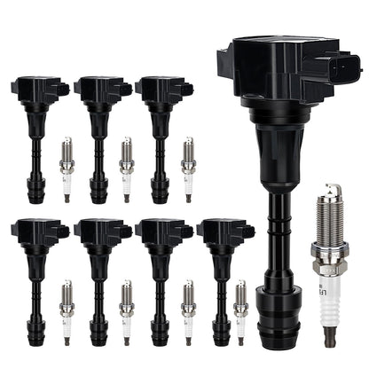 UF667 Ignition Coil & ILZFR6D11 Double Iridium Spark Plug for BMW 2.5-6.0L