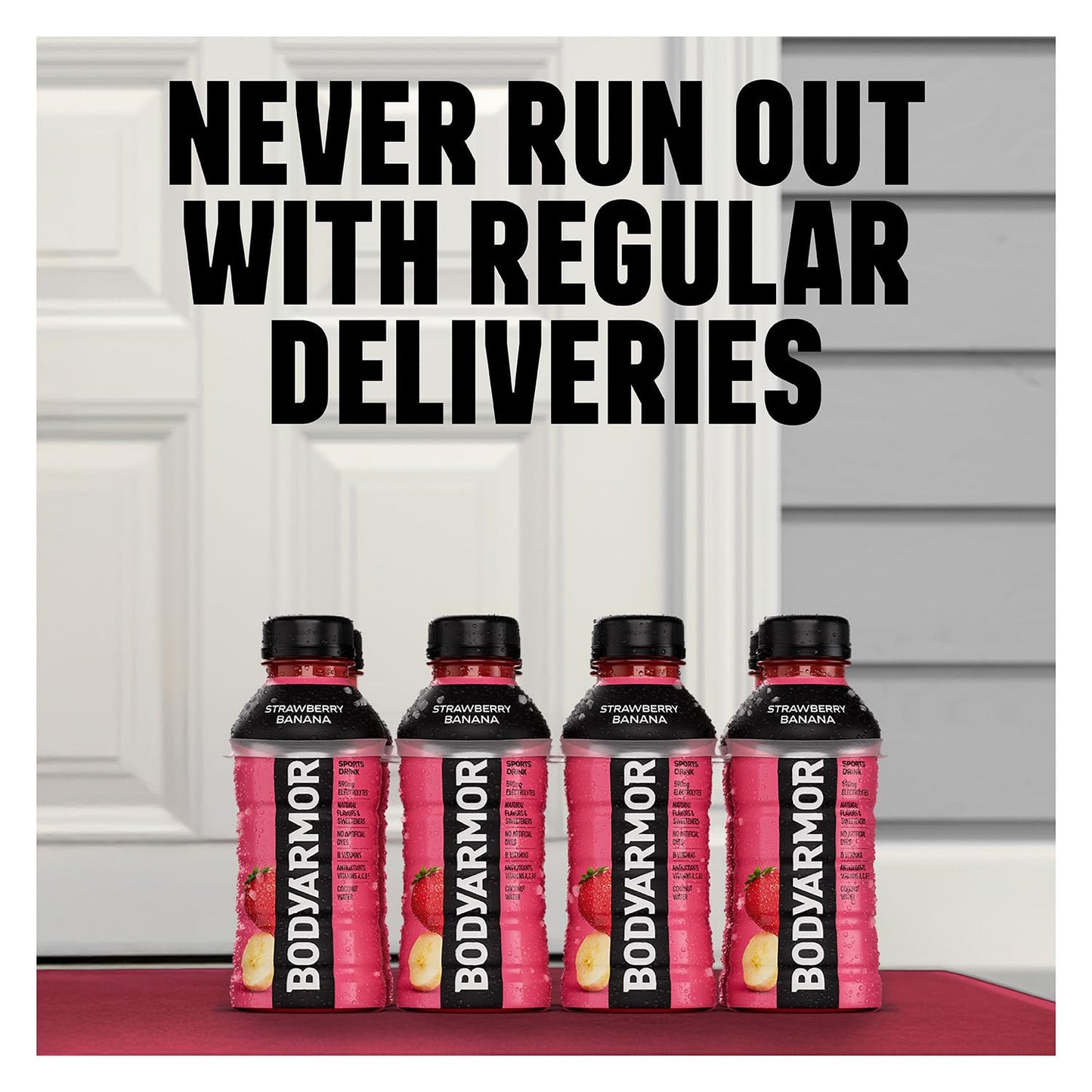BODYARMOR Sports Drink, Strawberry Banana, Electrolyte Drink Hydration, 12 Fl Oz Bottles (8 Pack), Flavored Coconut Water with B Vitamins & Antioxidants