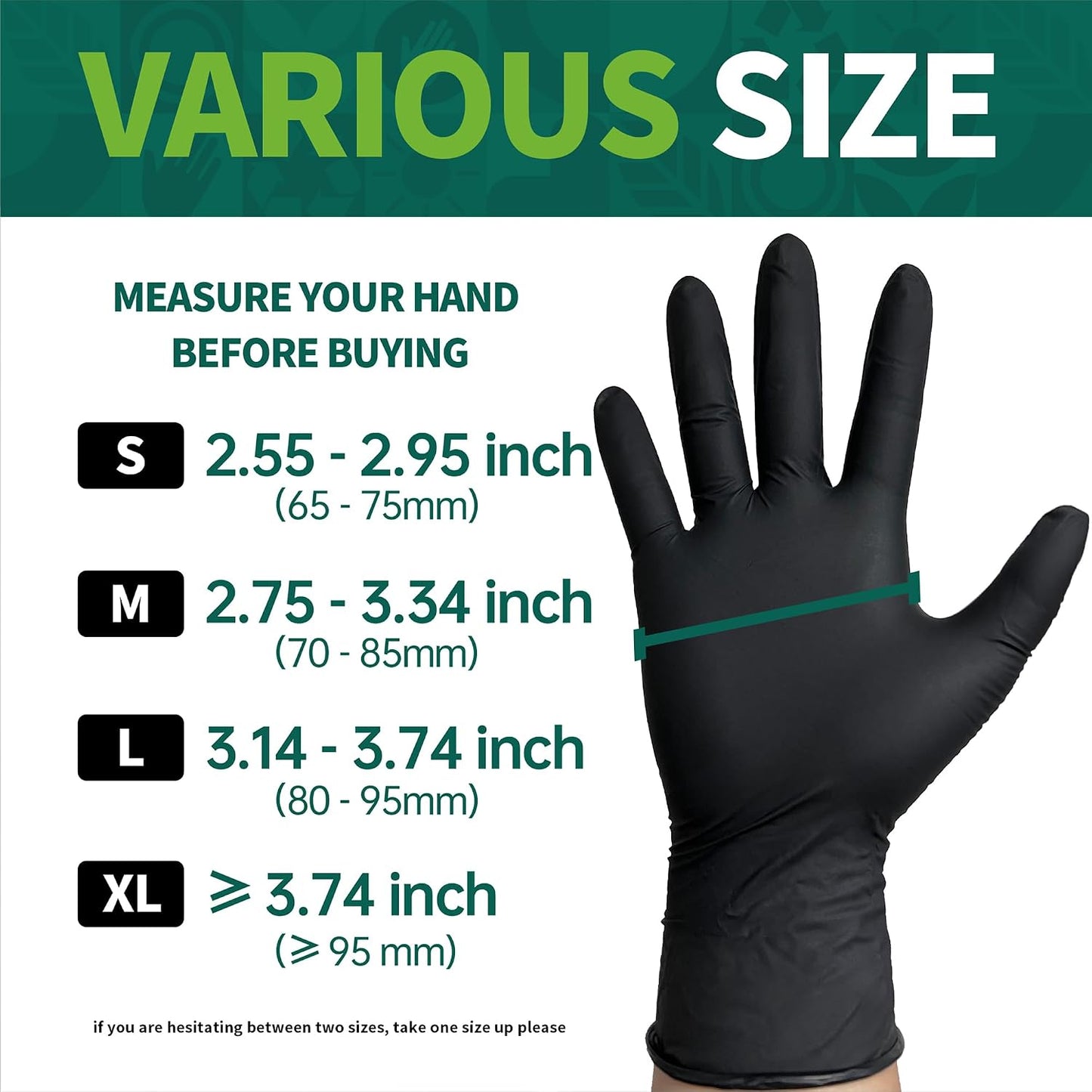 Supmedic Vinyl Disposable Exam Gloves, Black 4Mil Powder-Free Latex-Free Medical Food Safe Cooking Cleaning Glove 100 &1000Ct