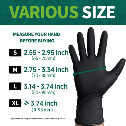 Supmedic Vinyl Disposable Exam Gloves, Black 4Mil Powder-Free Latex-Free Medical Food Safe Cooking Cleaning Glove 100 &1000Ct