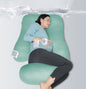 MOON PARK Pregnancy Pillows for Sleeping - U Shaped Full Body Maternity Pillow with Removable Cover - Support for Back, Legs, Belly, HIPS - 65 Inch - Aquamarine
