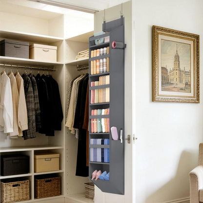 Lifewit 1 Pack Over the Door Organizer, 5 Section Hanging Storage, Beige