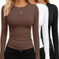 TNNZEET Long Sleeve Shirts for Women Fall Fashion Workout Crop Top Y2K 2026