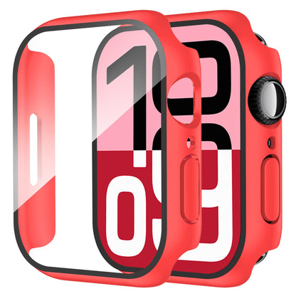 Smiling 2 Pack Case Compatible with Apple Watch SE 3 (2025)/ SE 2/ SE/Series 6/5/4 40mm with Tempered Glass Screen Protector, Hard PC Case Overall Protective Cover- 1 Blue+ 1 Transparent