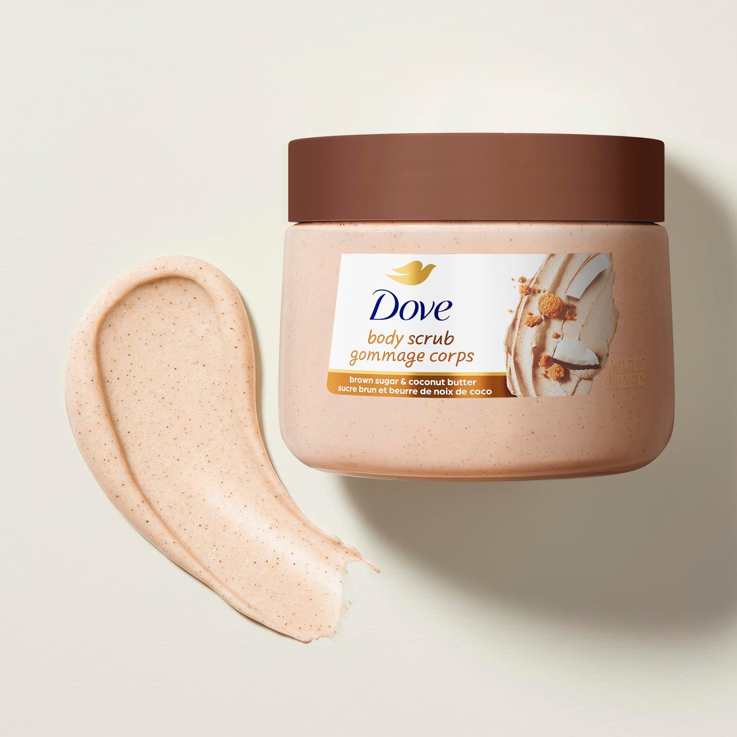 Dove Scrub Macadamia Rice Milk Body Scrub Exfoliates and Deeply 15 oz