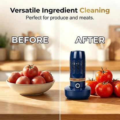 Vegetable Fruit Cleaner Machine, Portable Waterproof Purifier Device Blue