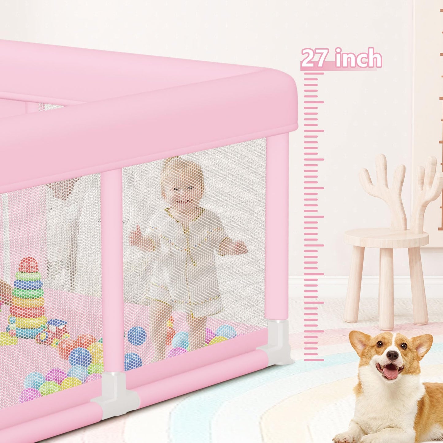 Hiaksedt Baby Playpen 50x50 Inch, Play Pens for Babies and Toddlers