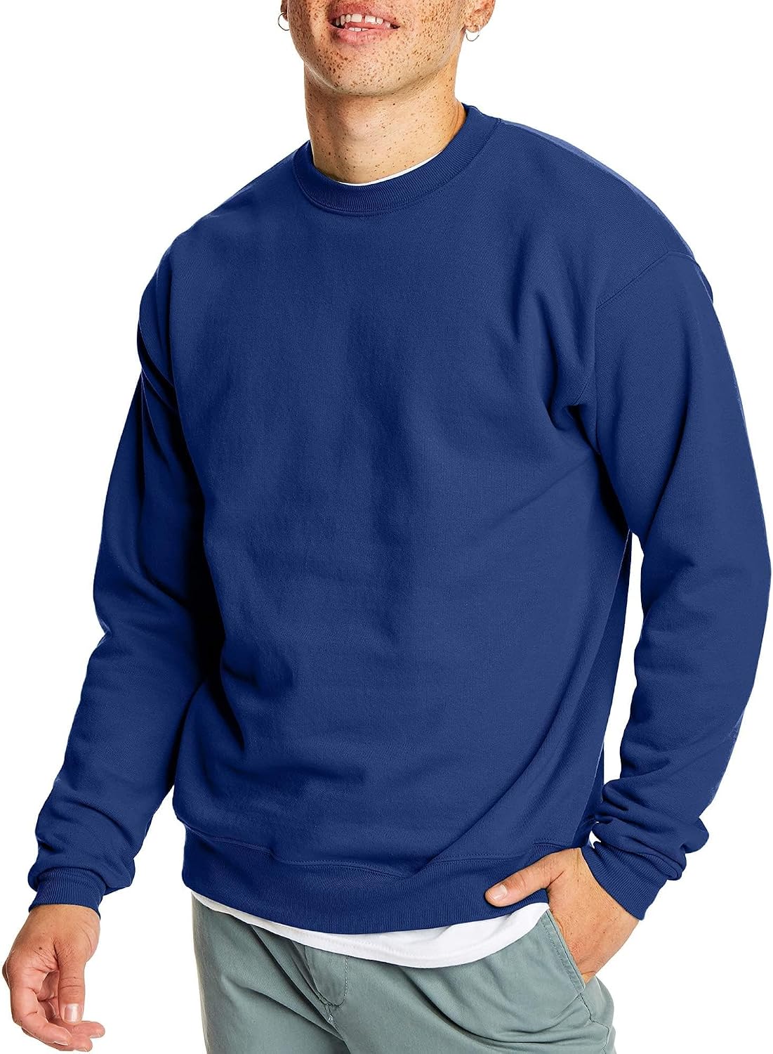Hanes Men's Sweatshirt, EcoSmart Fleece Crewneck Sweatshirt, Big & Tall Available, 1 or 2-Pack