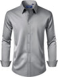 Alimens & Gentle Men's Dress Shirt Regular Fit Stretch Stain Shield Long Sleeve Solid Business Wedding Button Down Shirts