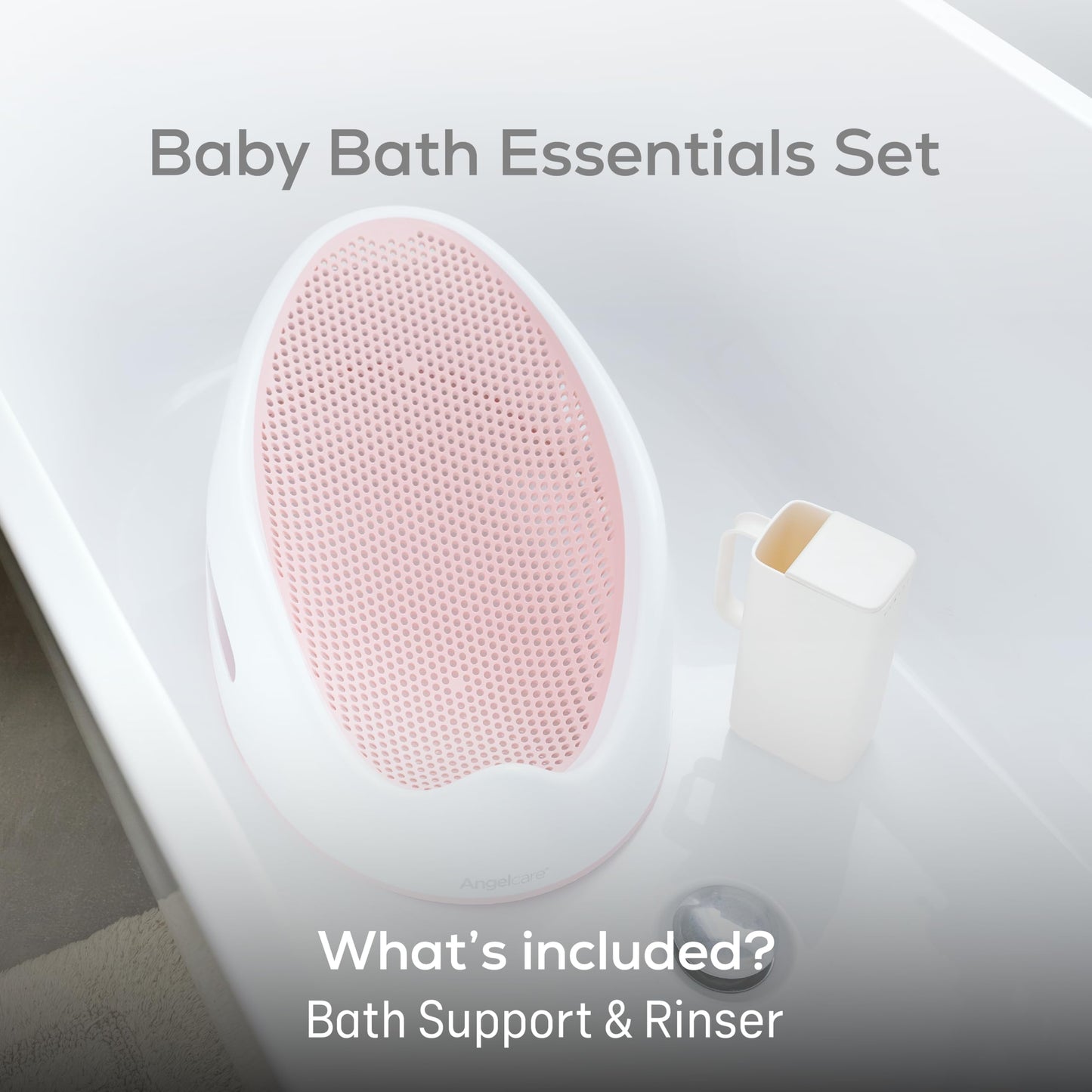 Angelcare Soft-Touch Baby Bath Support & Rinser Bundle, Aqua