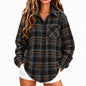 Women Oversized Plaid Flannel Shirt Long Sleeve Button Down Casual Shirt