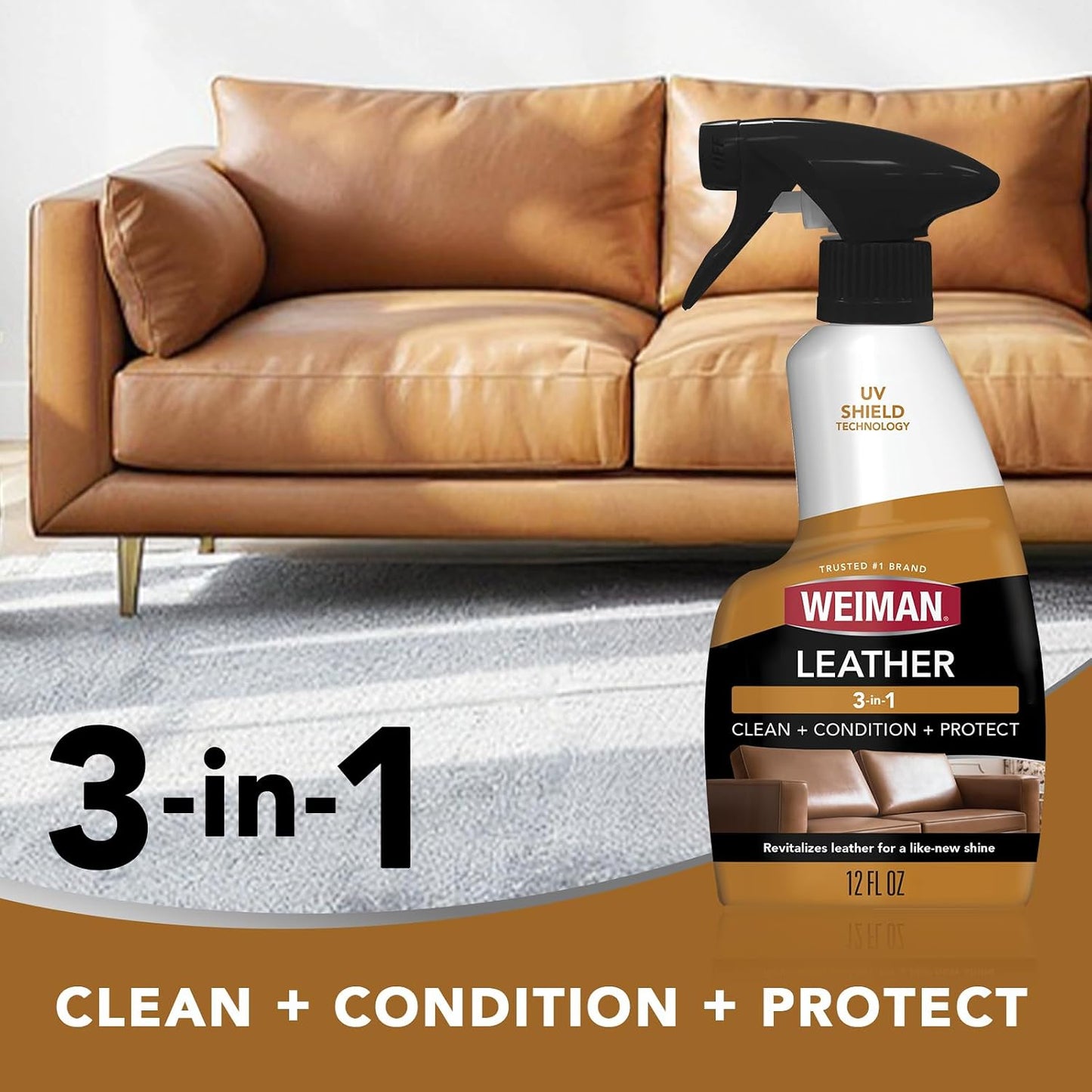 Weiman Leather Cleaner, Conditioner & Protector, Car Interior & Furniture
