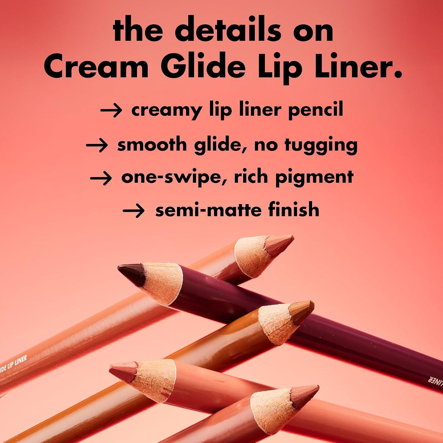 e.l.f. Cream Glide Lip Liner, Highly-Pigmented Pencil For Shaping & Sculpting Lips, Semi-Matte Finish, Vegan & Cruelty-Free