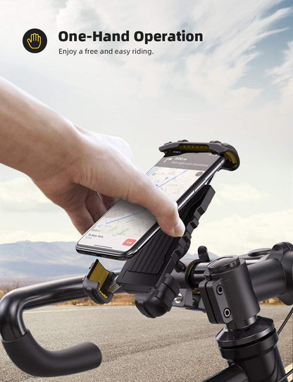 Lamicall Bike Phone Holder Motorcycle Mount - One-Hand Operation, Lockable