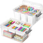Citylife 6Qt 4Packs Clear Craft Organizers and Storage BOX, Sensory Bins