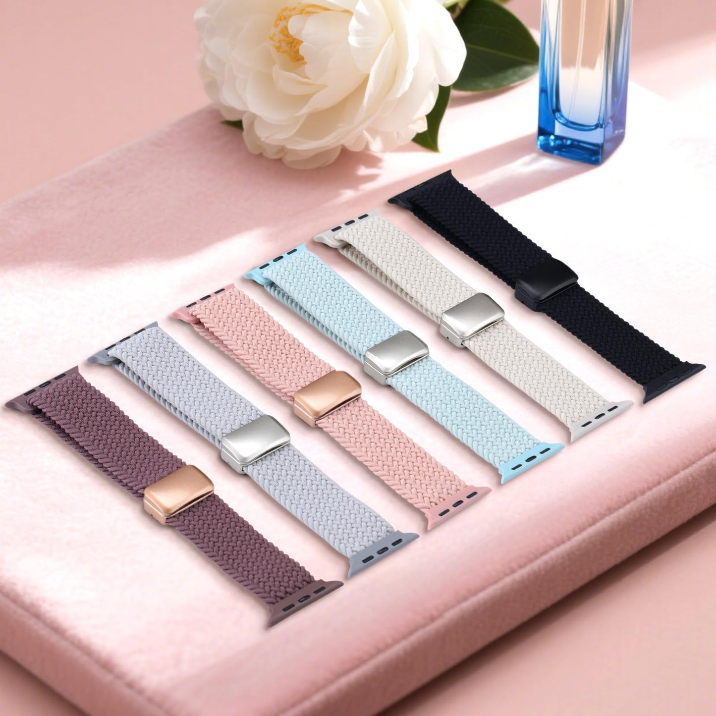 Braided Stretchy Magnetic Band Compatible with Apple Watch Bands Women Men