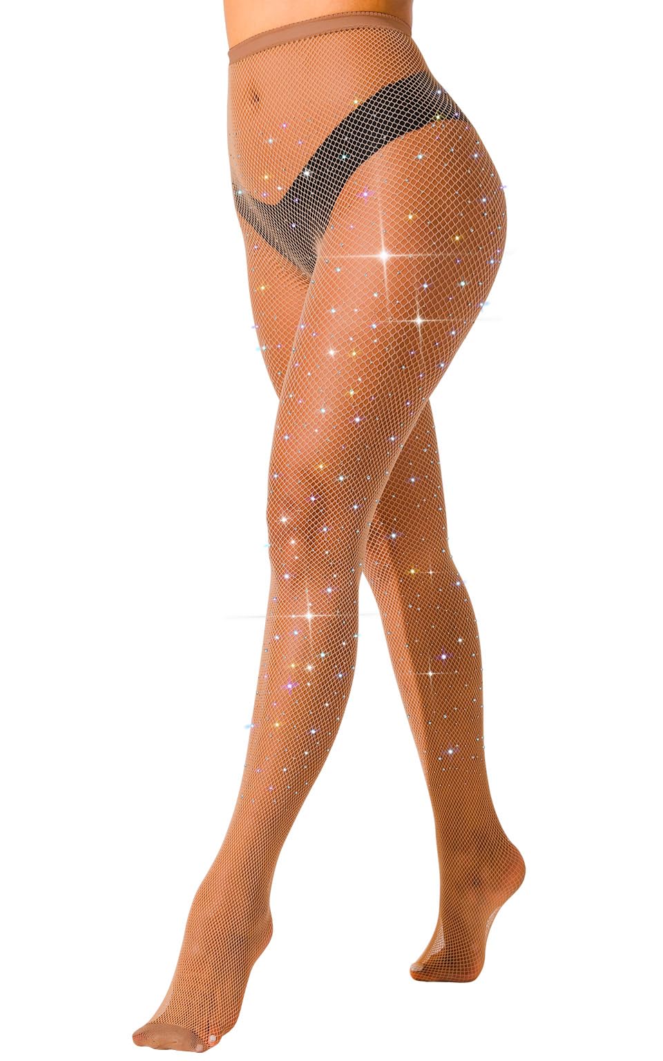 VEBZIN Sparkly Fishnets Stockings High Waist Tights for Women