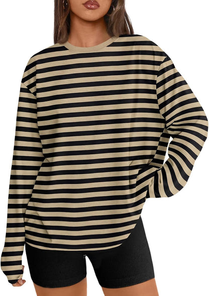 Trendy Queen Womens Oversized Long Sleeve Shirts Fall Tops 2026 Basic Tees