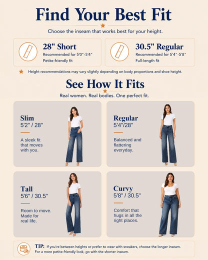Women's High Waisted Stretchy Straight Leg Jeans Tummy Control Pants