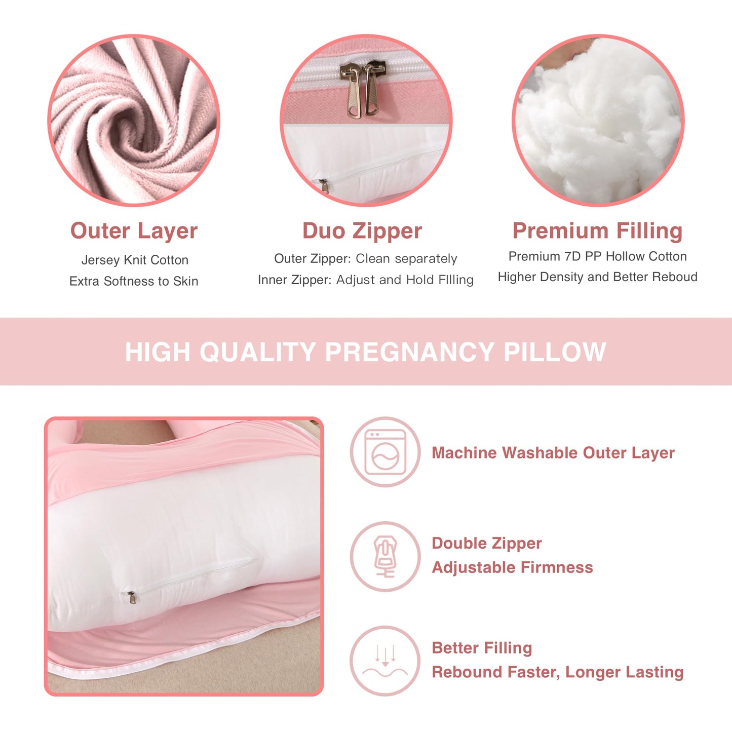 ALLOPERA Pregnancy Pillow, Full Body Maternity Pillow 57 inch, with Removable Washable Cover - Sleep Support for Legs, Back, Neck, Shoulder, HIPS, Belly, Velvet Cover-Grey-Dark Blue