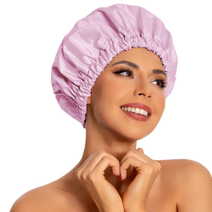 Edoneery Shower Caps for Women Reusable Waterproof, Shower Hair Cap