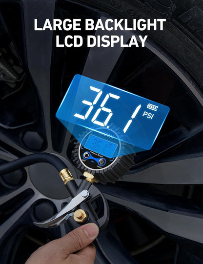 AstroAI Digital Tire Pressure Gauge with Inflator 3-250 PSI Fits 1/4" NPT