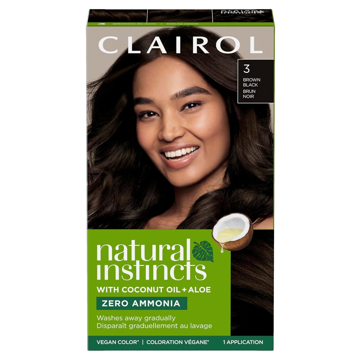Clairol Natural Instincts Demi-Permanent Hair Dye, 4 Dark Brown | 1 Pack