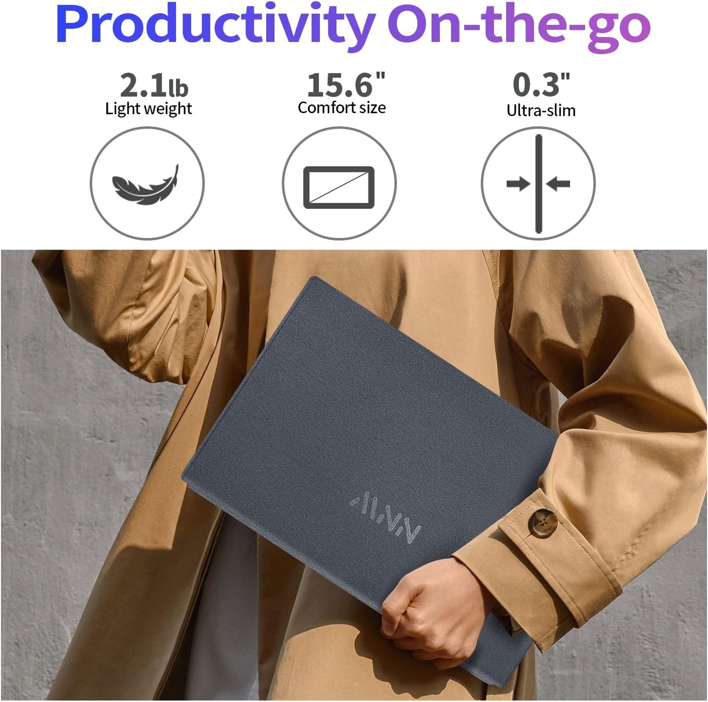 MNN 15.6" FHD 60Hz Portable Monitor USB-C HDMI IPS HDR Gaming Laptop