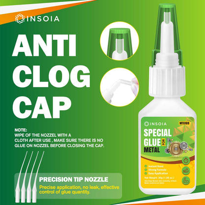 INSOIA Super Medium CA Glue, 20g, Strong Bond, with Precision Tips