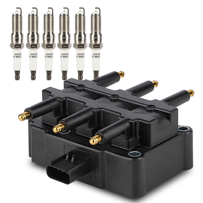 UF667 Ignition Coil & ILZFR6D11 Double Iridium Spark Plug for BMW 2.5-6.0L