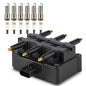 UF667 Ignition Coil & ILZFR6D11 Double Iridium Spark Plug for BMW 2.5-6.0L