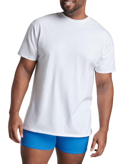 Fruit of The Loom Men's Crew Tee Undershirts, Moisture Wicking & Tag Free, Also Available in Big & Tall