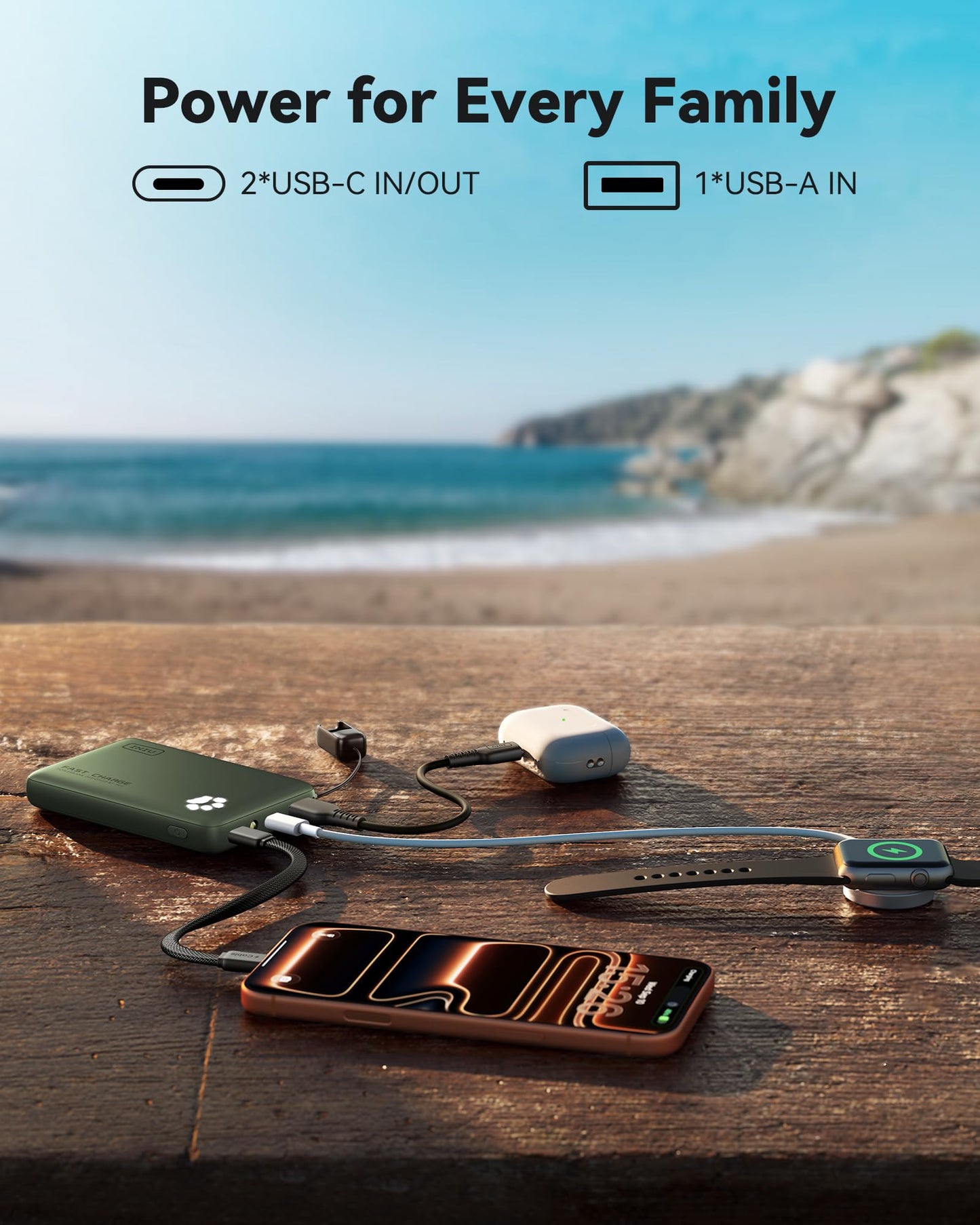 INIU 10000mAh 45W Fast Charging Portable Charger, Smaller Travel Power Bank