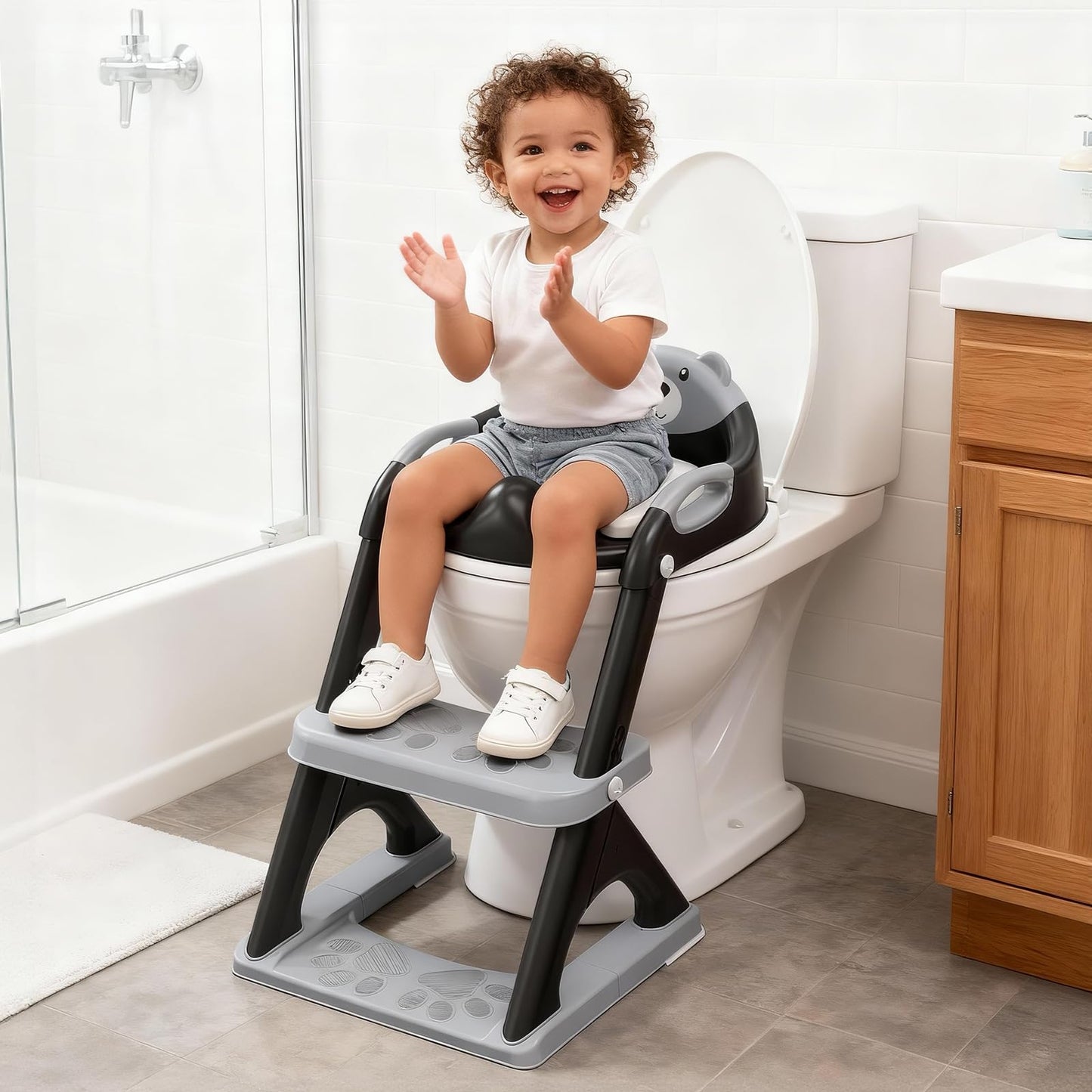 Potty Training Toilet for Toddlers, 2-in-1 Potty Training seat, Anti-Slip