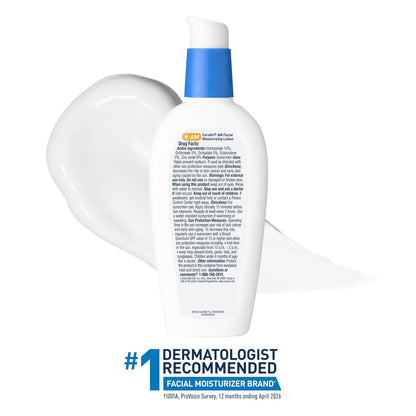 CeraVe AM Oil Face Moisturizer Lotion, Sunscreen for Face, SPF 30, 3oz