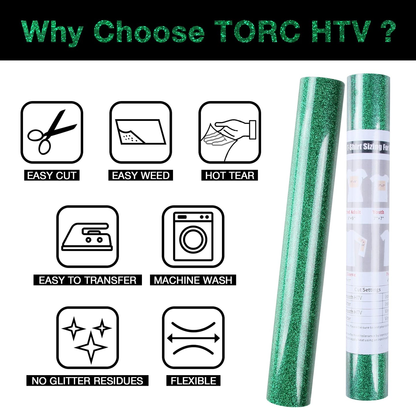 TORC Blush Glitter HTV Heat Transfer Vinyl Roll 12 inch x 5 ft Iron on Vinyl for T Shirts Crafts
